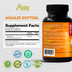 Close-up of Aguaje oil softgel capsule