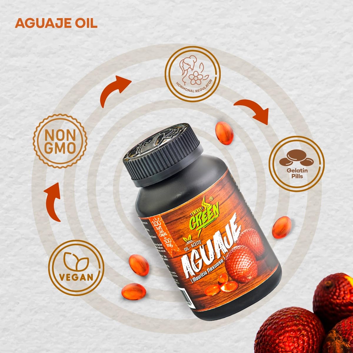 Peruvian Amazon source Aguaje oil for capsules