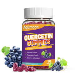 Front view of Agumoon Quercetin Gummies 60-count bottle