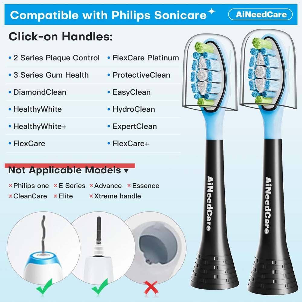 Close-up view of dense DuPont bristles on AiNeedCare replacement head