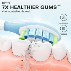 Close-up of dense, round DuPont bristles on AiNeedCare replacement head