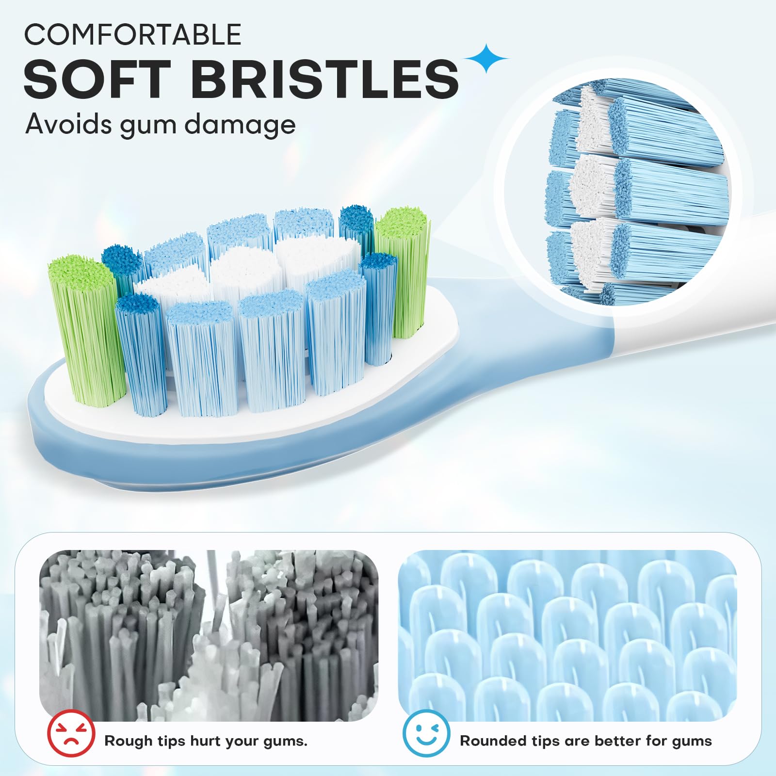 AiNeedCare heads compatible with Philips Sonicare Snap-On System across multiple series