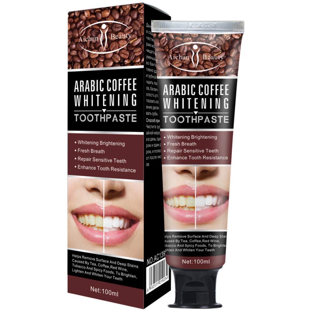 AICHUN BEAUTY Arabic Coffee Toothpaste tube on a white background