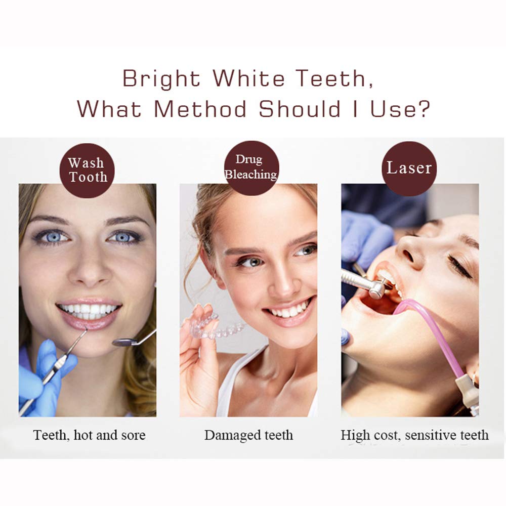 Brushing teeth with whitening toothpaste to show bright smile