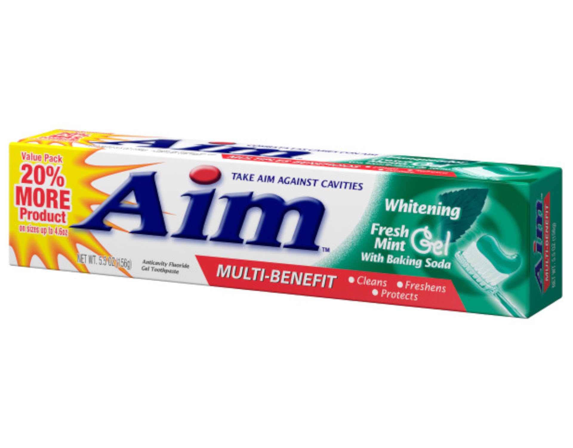 Gel toothpaste with baking soda action