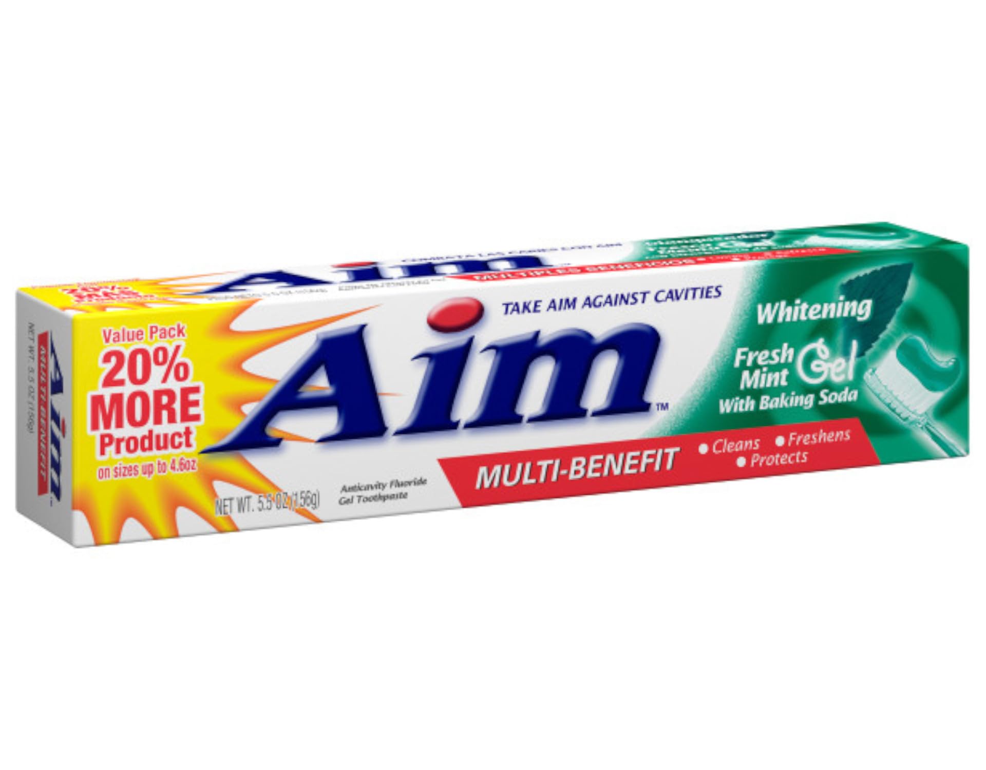 Toothpaste illustrating cavity protection and fluoride