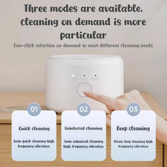 Quiet operation of the cleaner with compact base on table