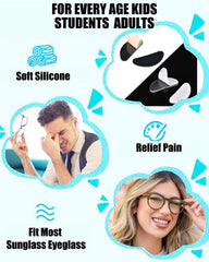 Non-slip nose pads attached to eyeglasses frame