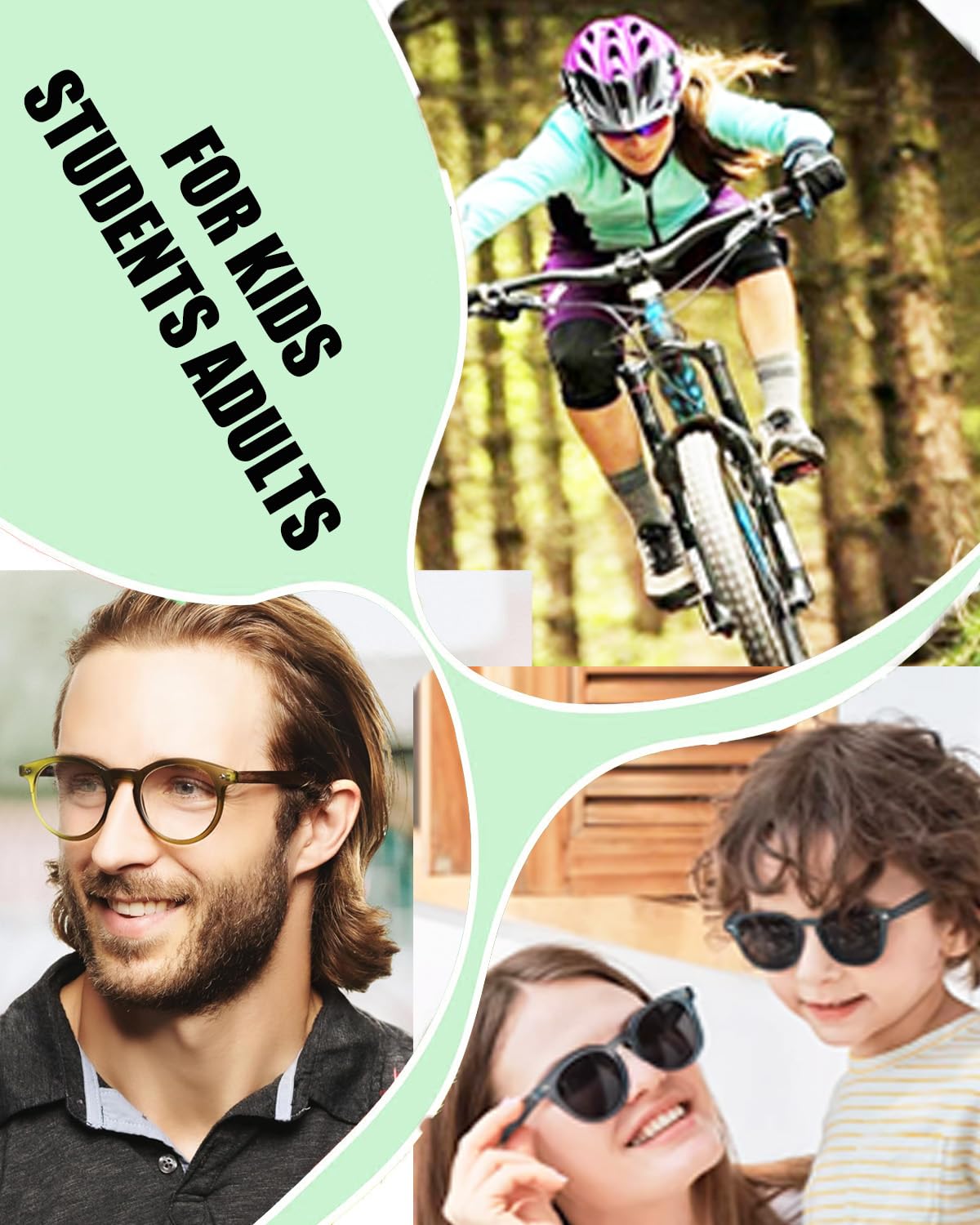 Non-slip nose pads attached to eyeglass frame