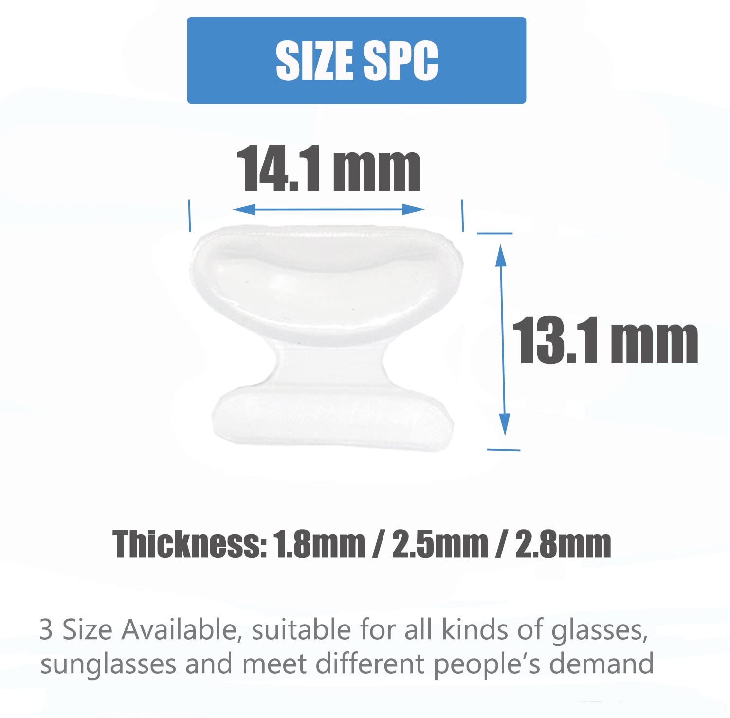 Anti-slip nose pads preventing glasses from sliding