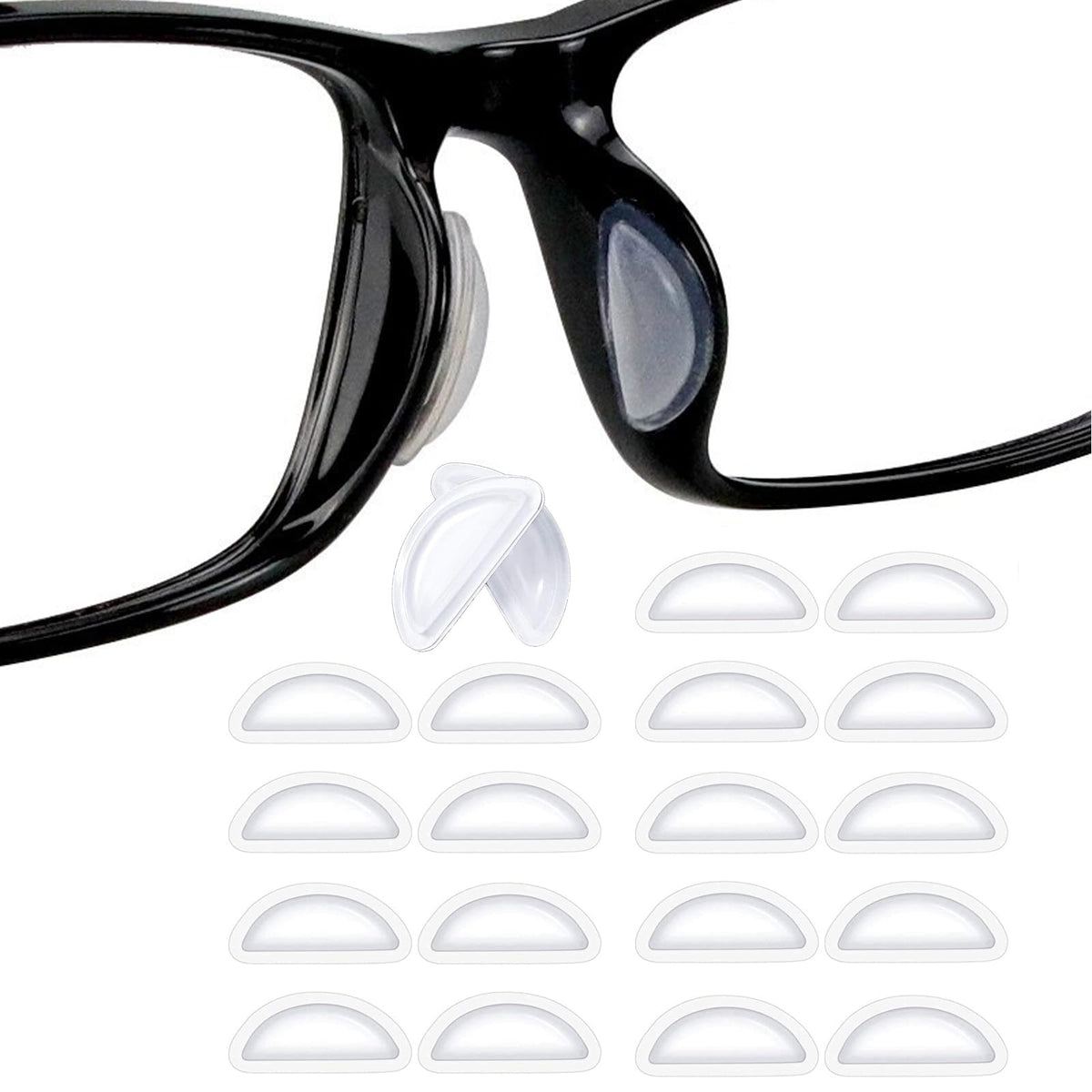 Air chamber D-shaped nose pads in clear color