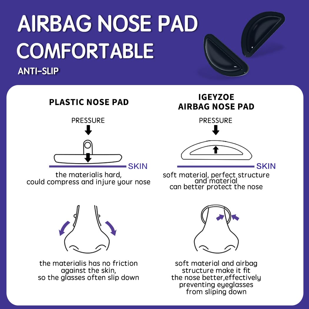 Adhesive backing on nose pads for easy attachment