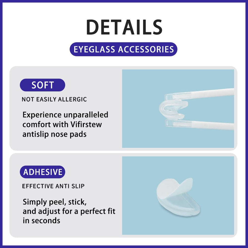 Full-frame glasses with nose pads attached