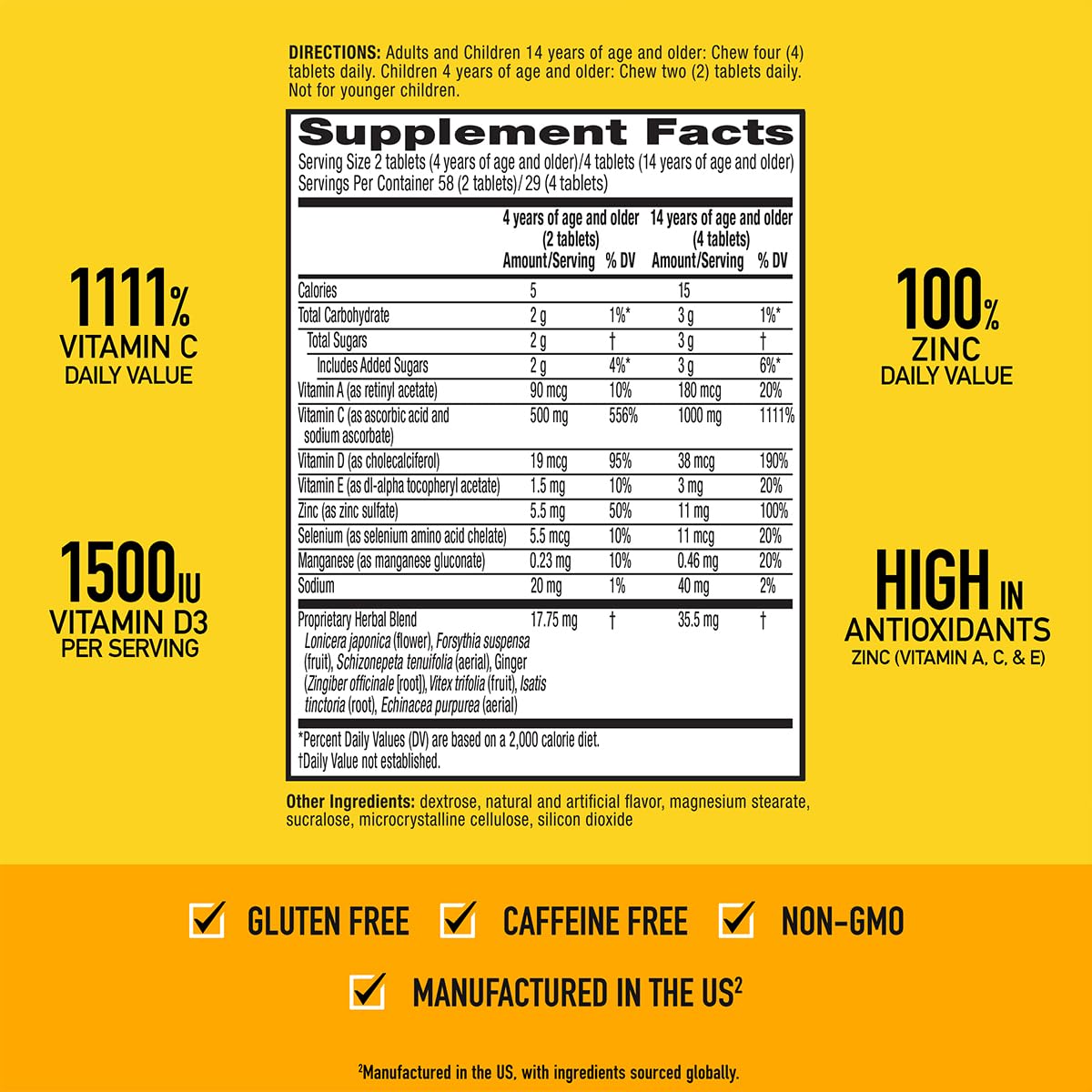 Close-up of Airborne chewable tablets showing citrus flavor