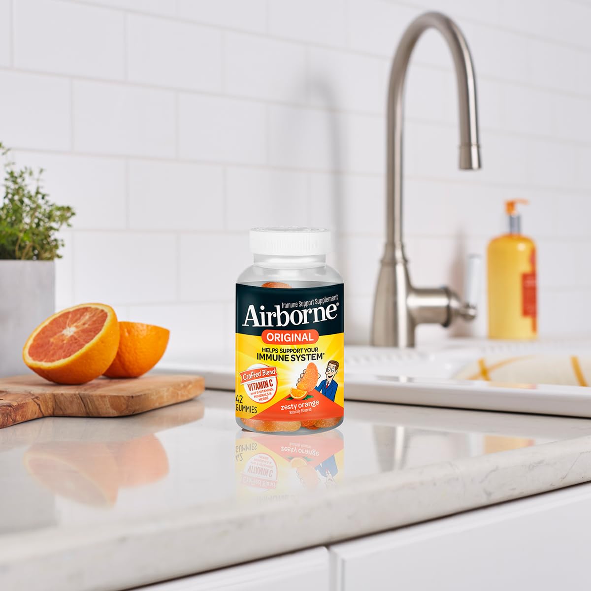 Serving size of three gummies displayed