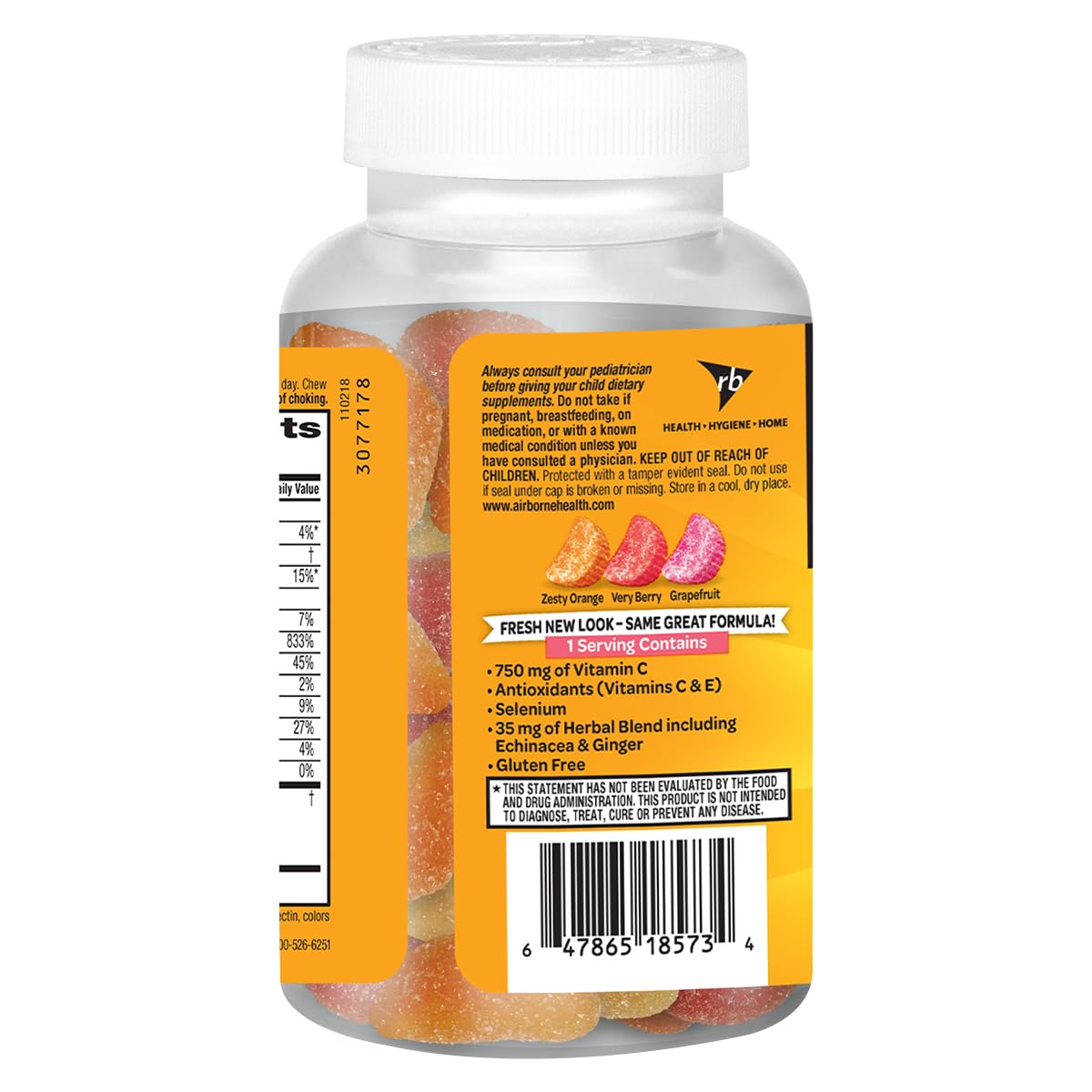 Airborne vitamin C immunity gummies ingredients and antioxidants