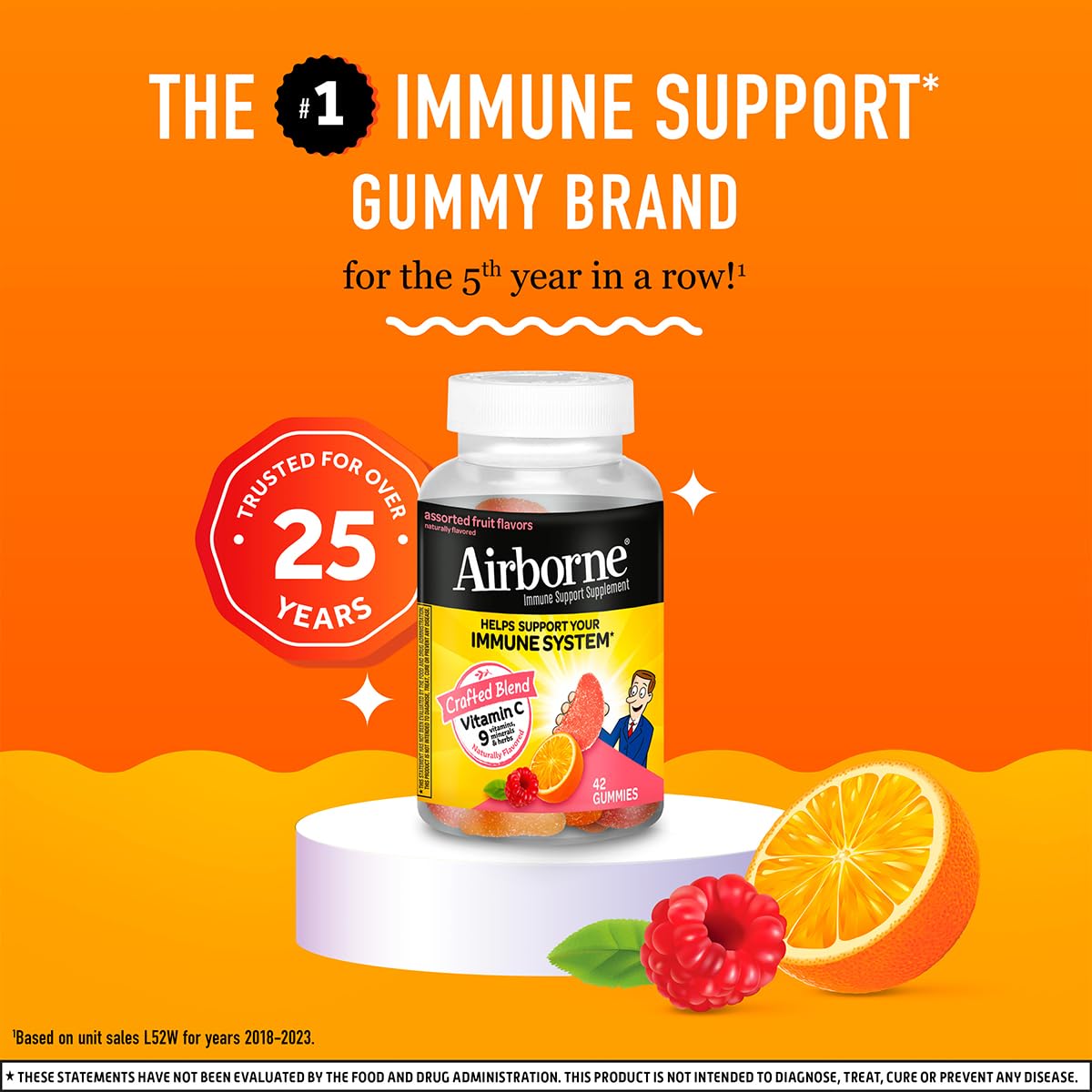 Serving size of three gummies for Airborne immunity support