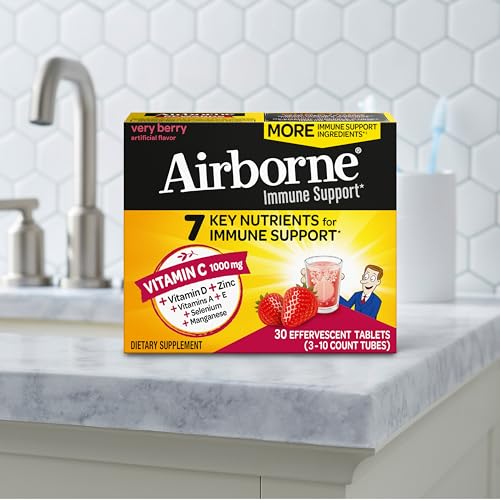 Effervescent tablets dissolving in a glass with bubbles.