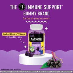 Close-up of Airborne Elderberry Gummies showing elderberry flavor