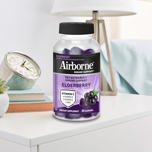 Airborne Elderberry Gummies elderberry flavor closeup with vibrant color