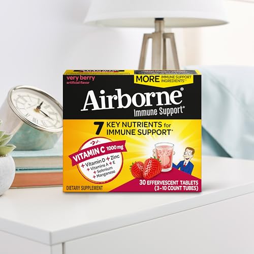 Gluten-free and lactose-free labeling on Airborne packaging.