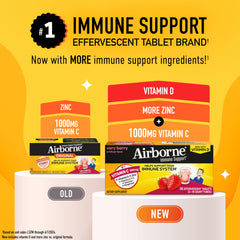 Airborne Immune Support bottle with Very Berry flavor label