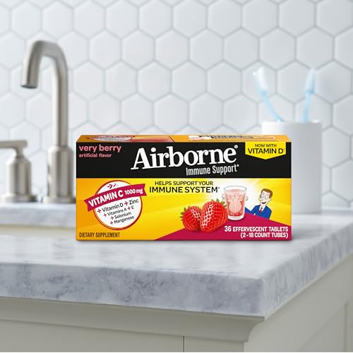 Kid-friendly Airborne immune tablets packaging