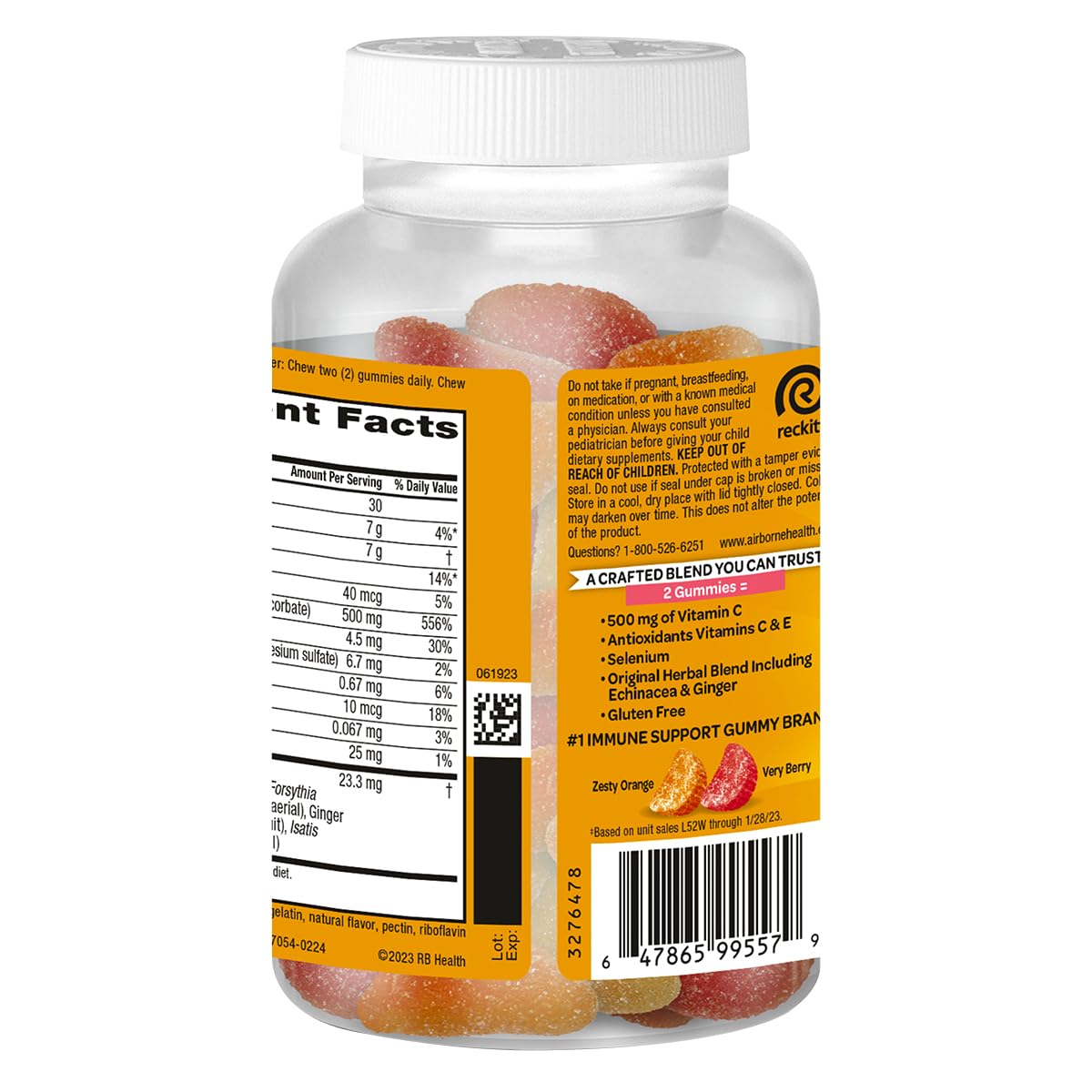 Illustration of Echinacea, Ginger, Vitamin C, Vitamin E and Selenium blend