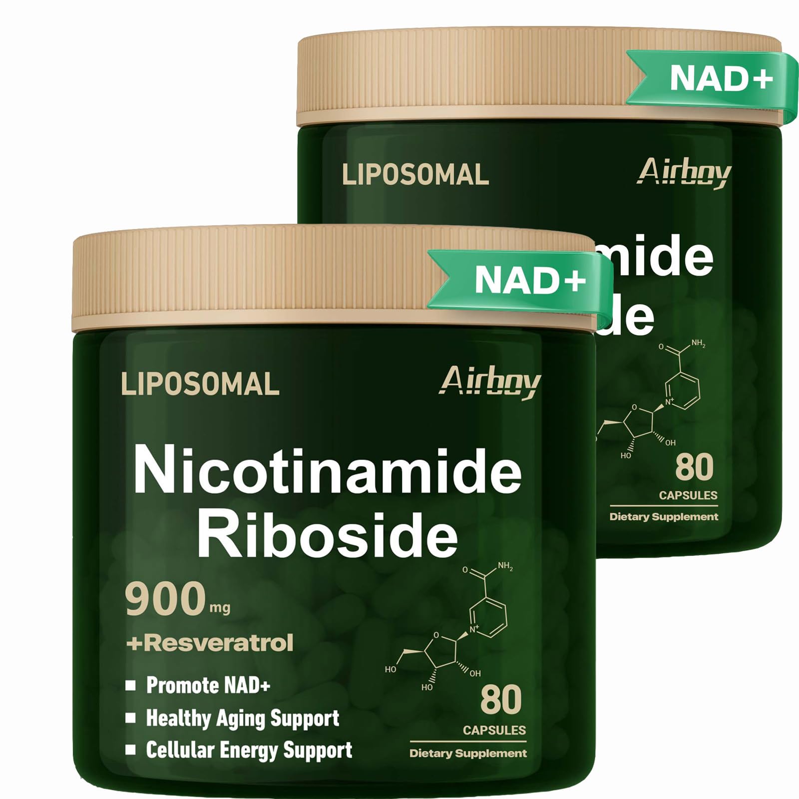 Airboy Liposomal Nicotinamide Riboside 900 mg bottle front view