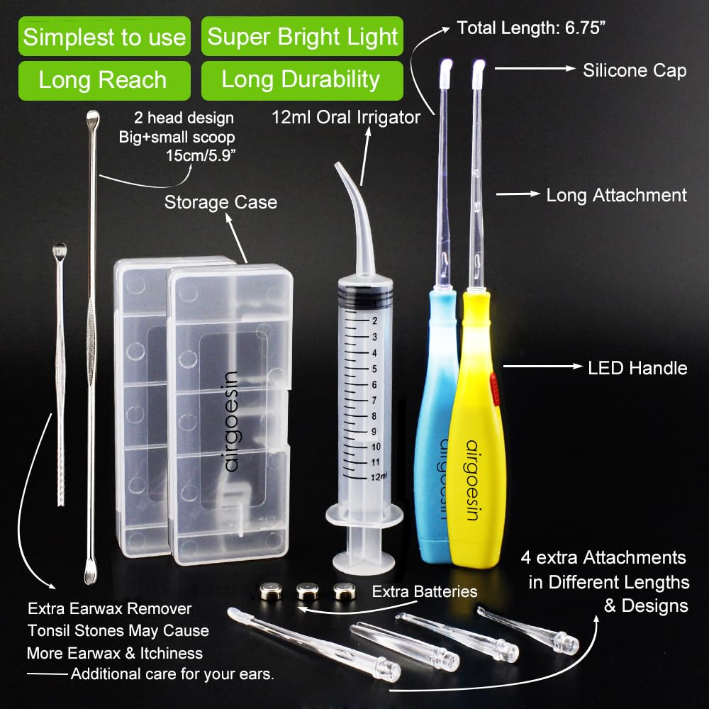 Airgoesin tonsil stone remover LED light attachment
