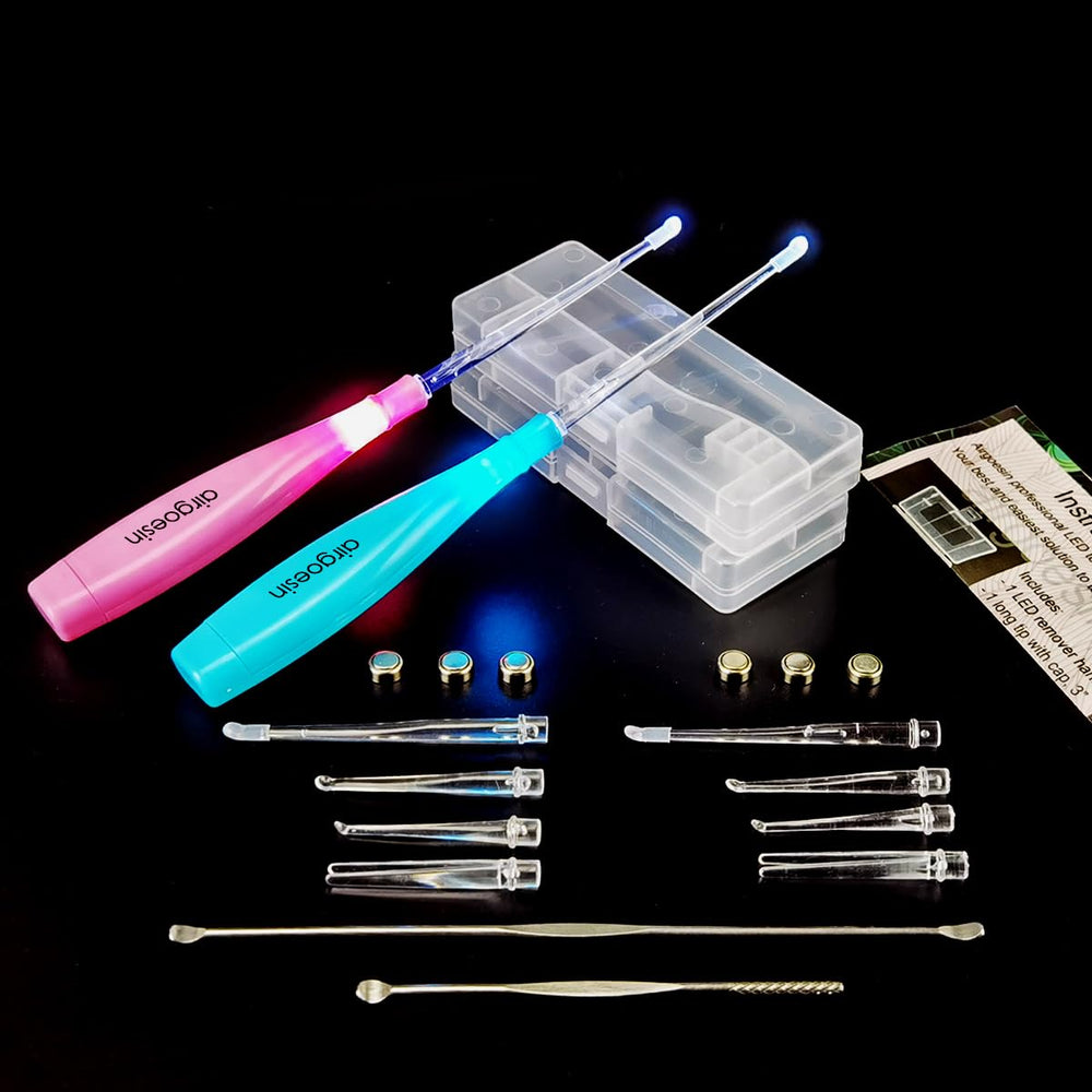 Airgoesin upgraded 2-light LED tonsil stone remover tool with LED light