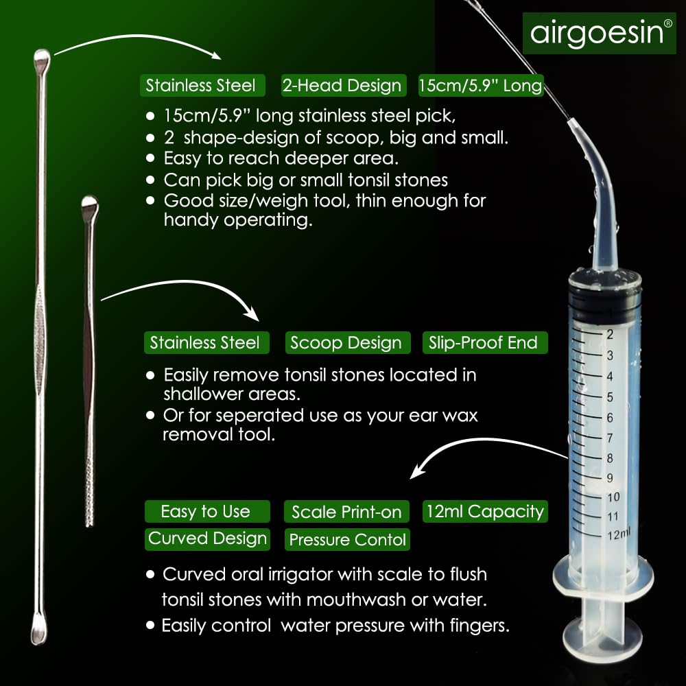 Storage case and stainless steel pick included in Airgoesin kit