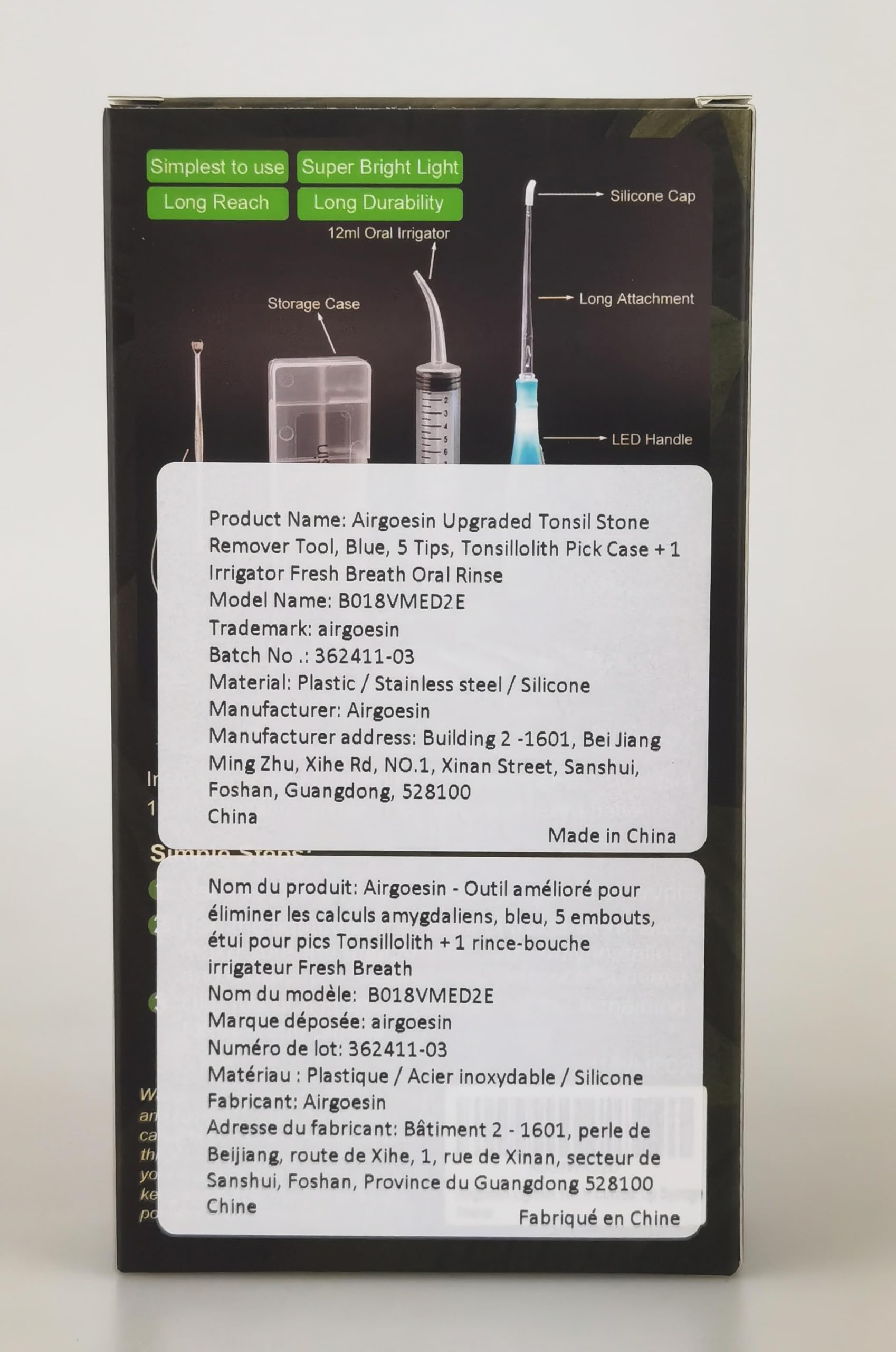 Blue Airgoesin kit ready for use with case and accessories