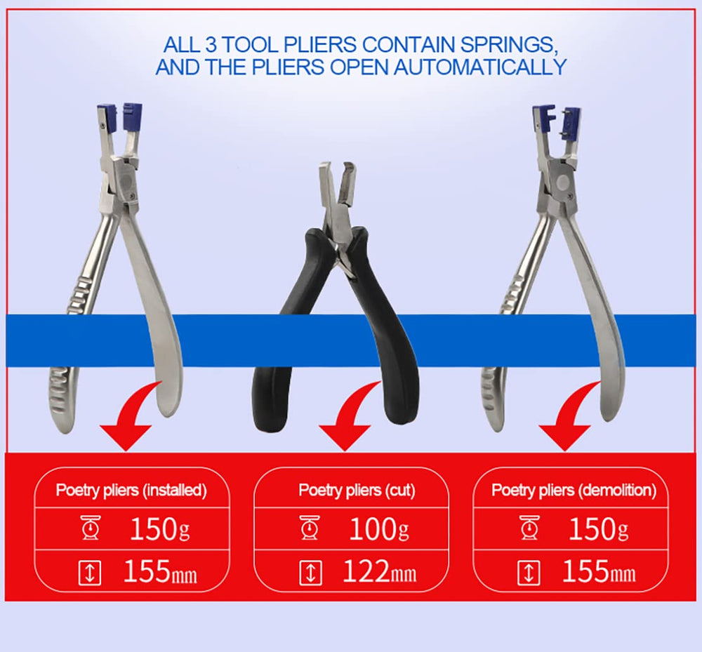Compact portable eyewear repair kit in blue box