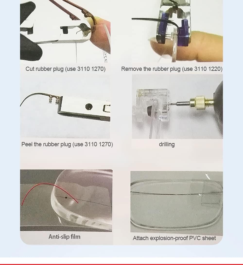 Hands using pliers to adjust rimless frame