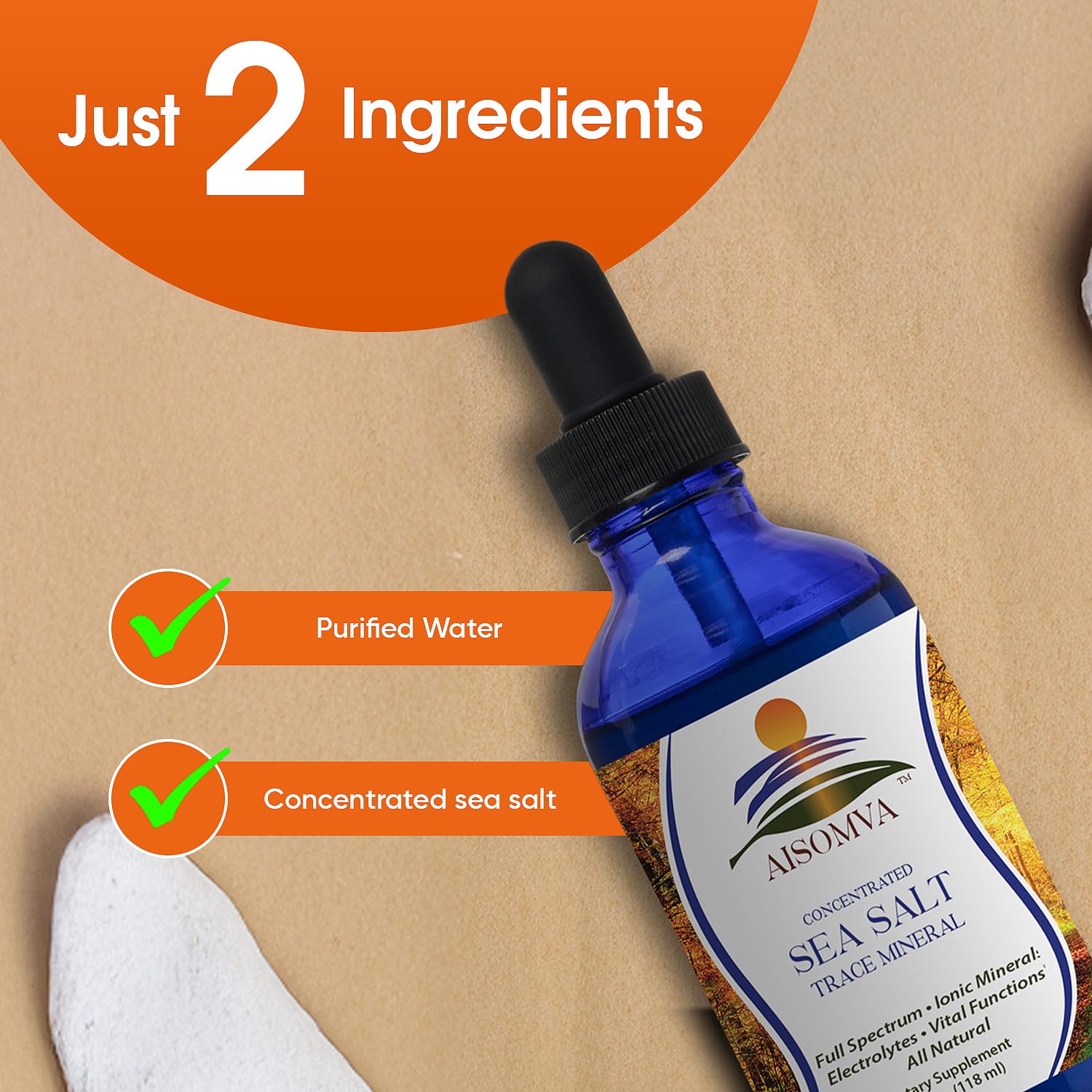 Natural sea salt minerals for hydration and wellness