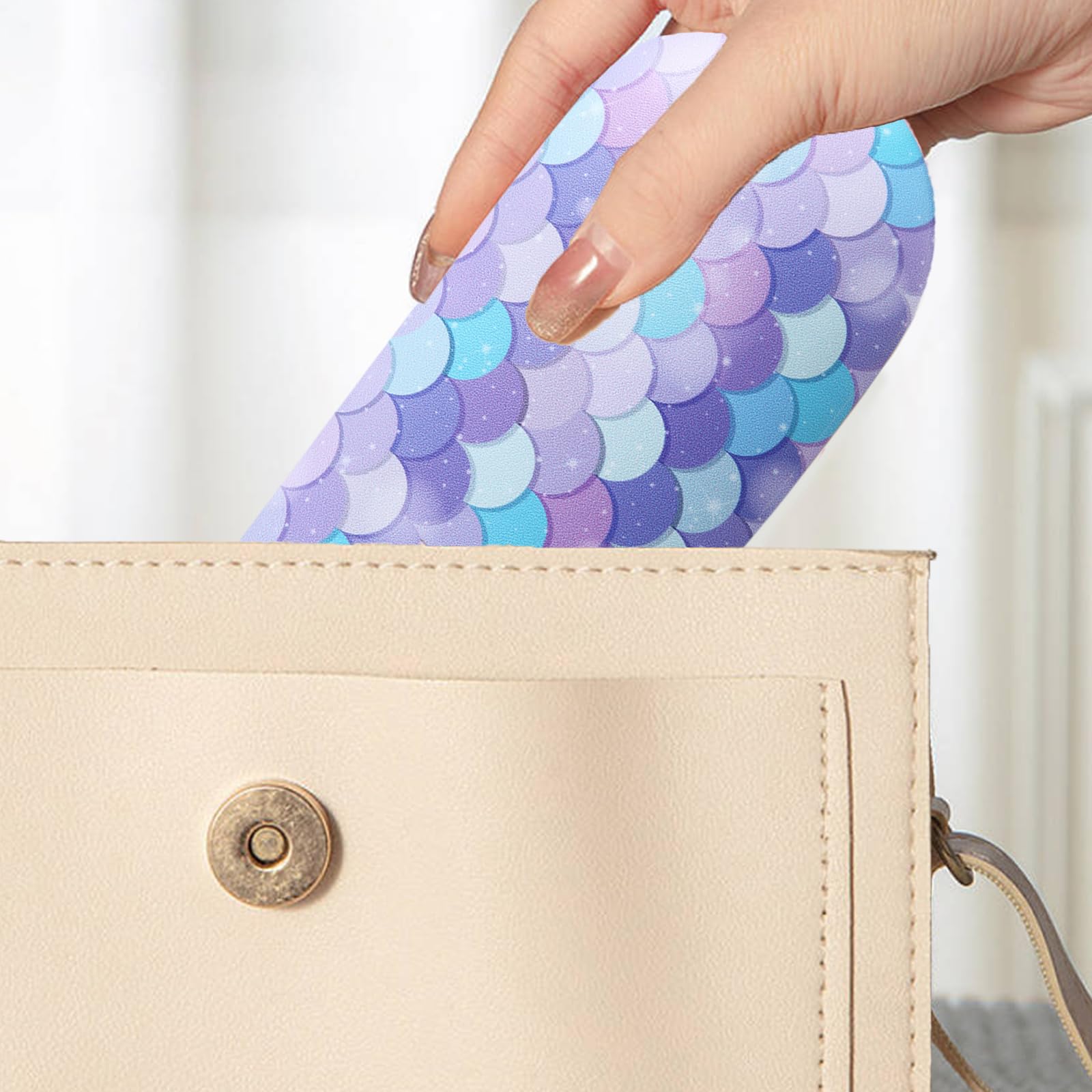 Premium leather exterior with soft protective lining for scratch resistance