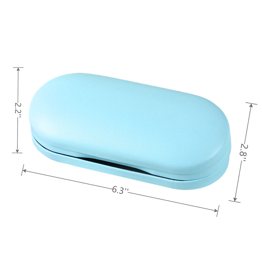 Close-up of glasses slot inside the case with soft lining