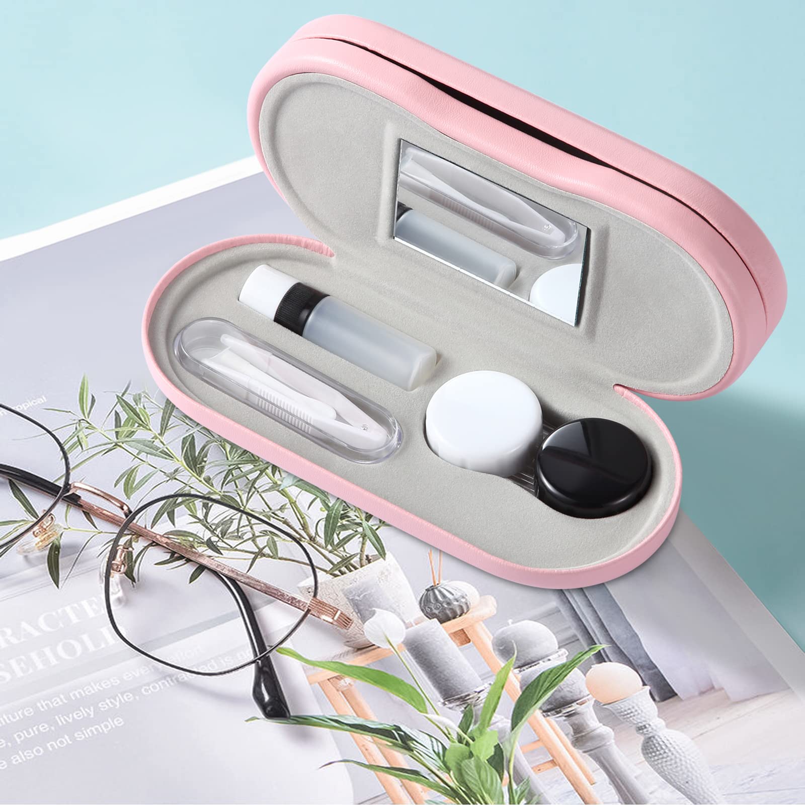 Open case showing the glasses compartment on one side