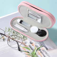 Open case showing the glasses compartment on one side