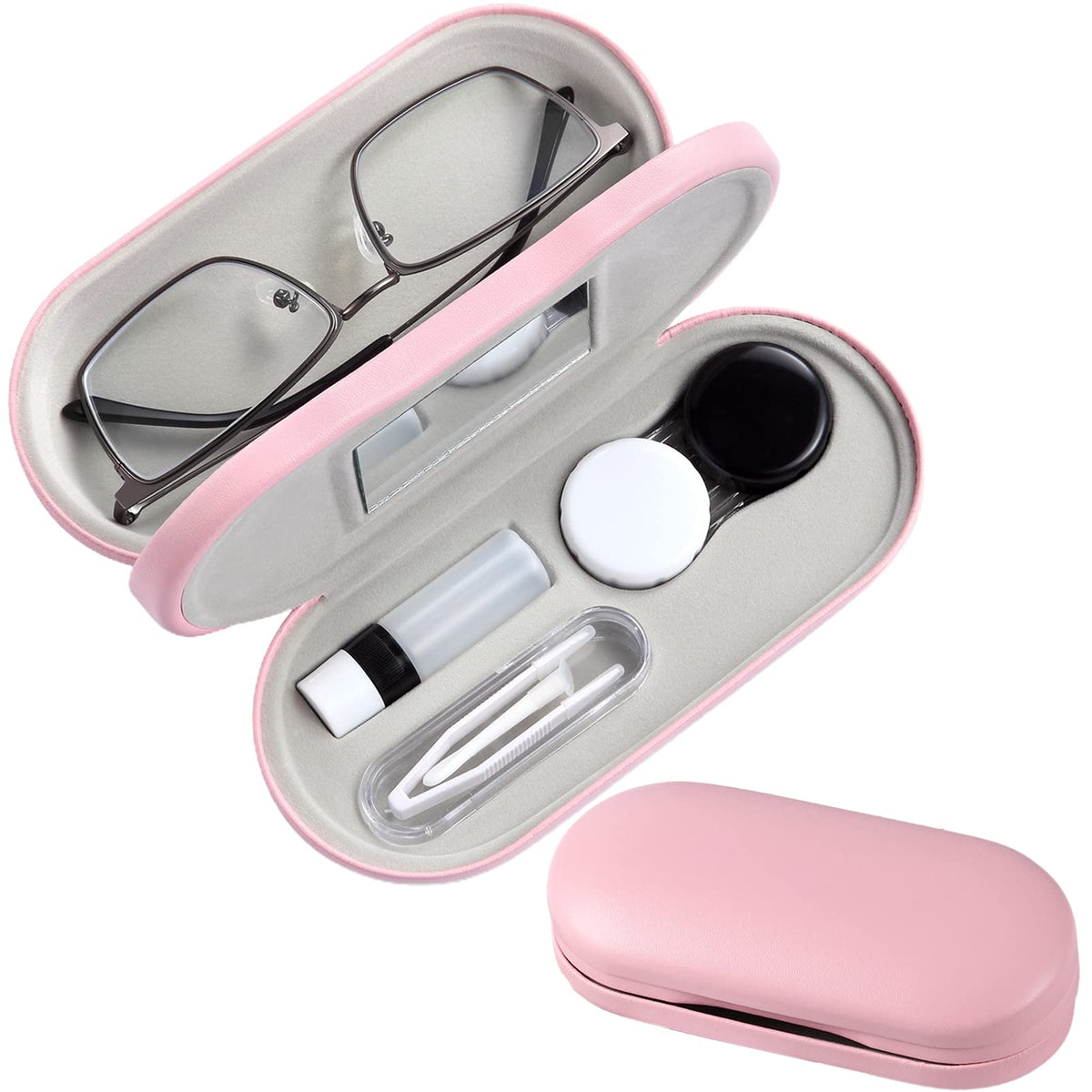 Exterior view of AITIME marble 2-in-1 contact lens case and eyeglasses case