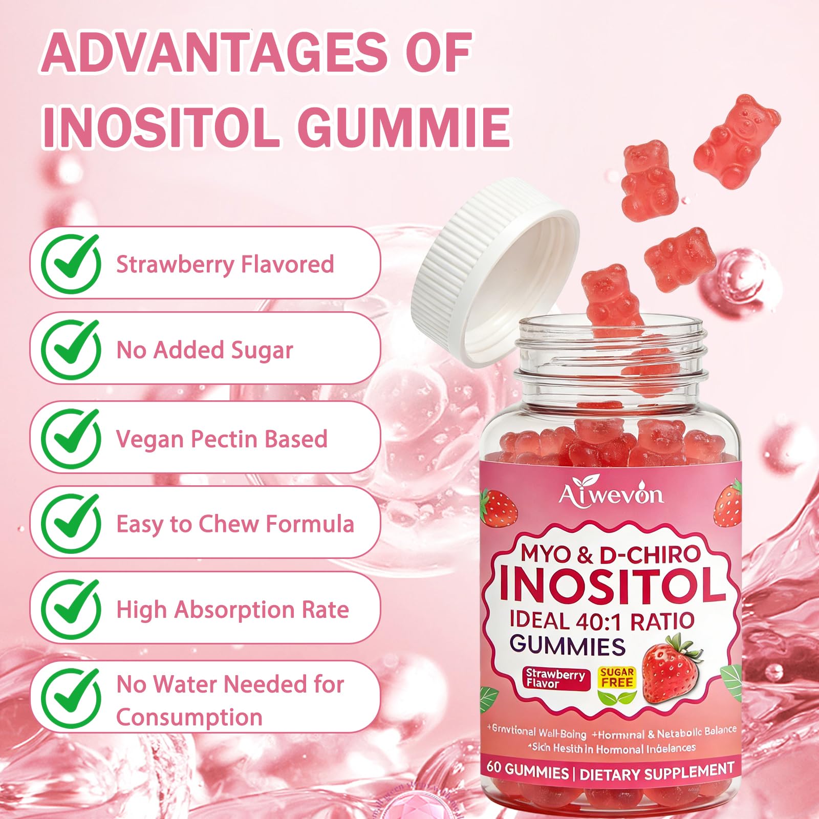 Aiwevon lifestyle shot woman taking gummy during morning wellness routine
