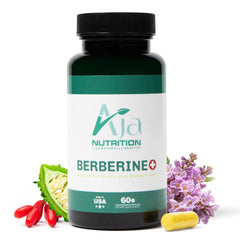 Aja Nutrition Berberine Plus bottle label on white background