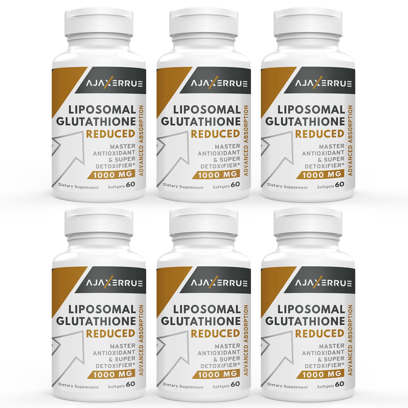 AJAXERRUE 1400 mg Liposomal Glutathione softgel bottle