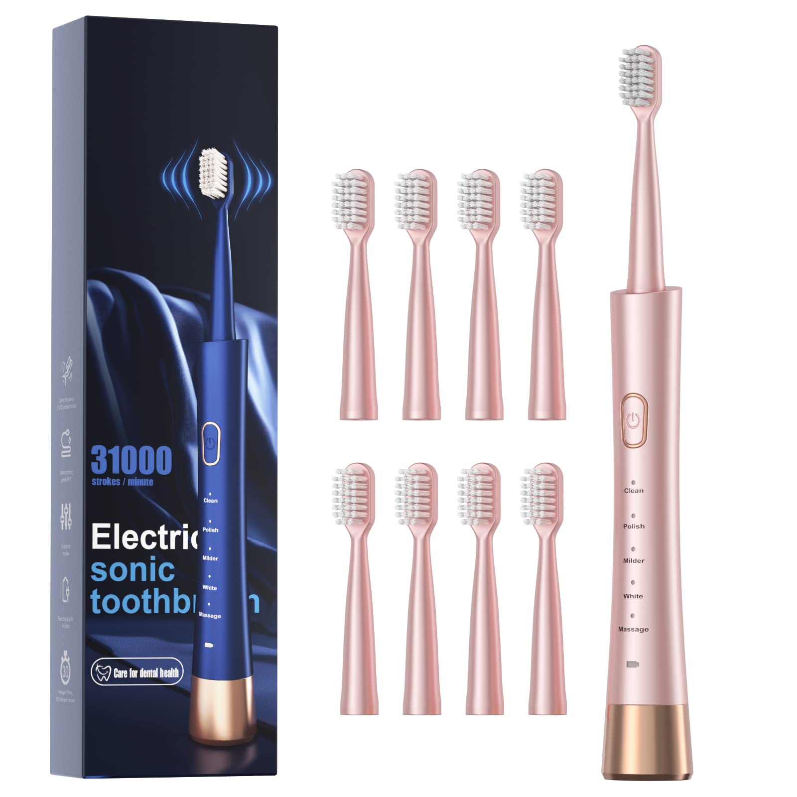 Ergonomic non-slip pink grip of AJELU toothbrush