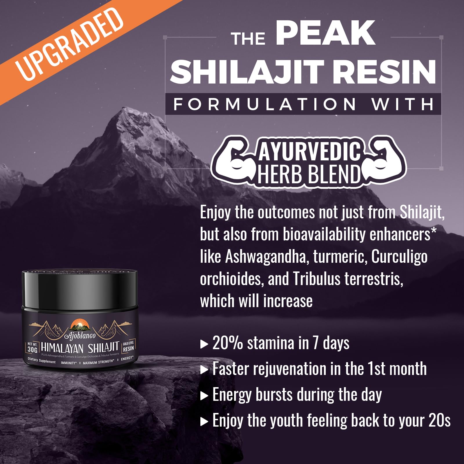 Shilajit Resin with 85+ minerals and fulvic acid