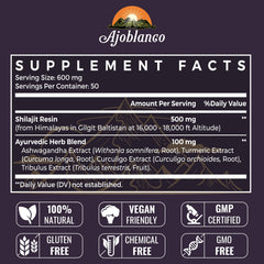 Ajoblanco Shilajit Resin with Ayurvedic Blend