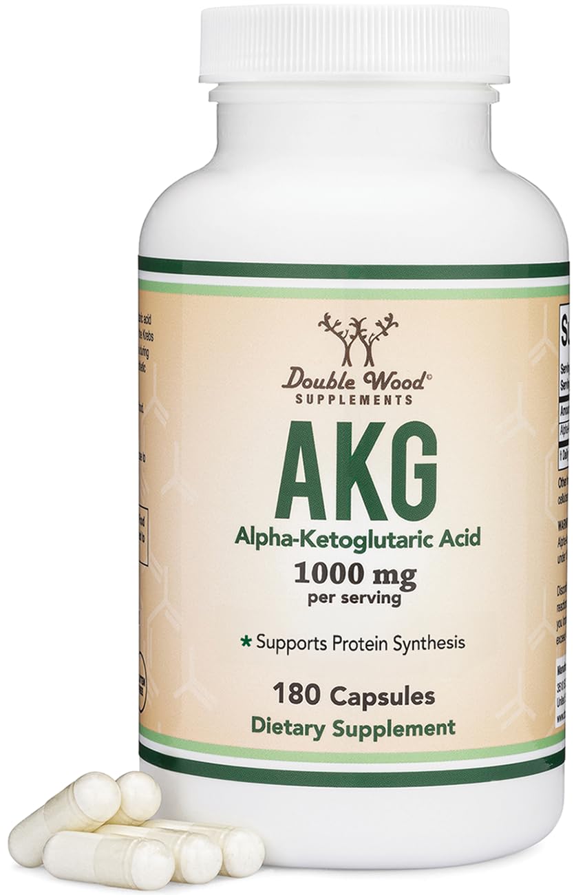 AKG Supplement bottle label showing 1000mg per serving