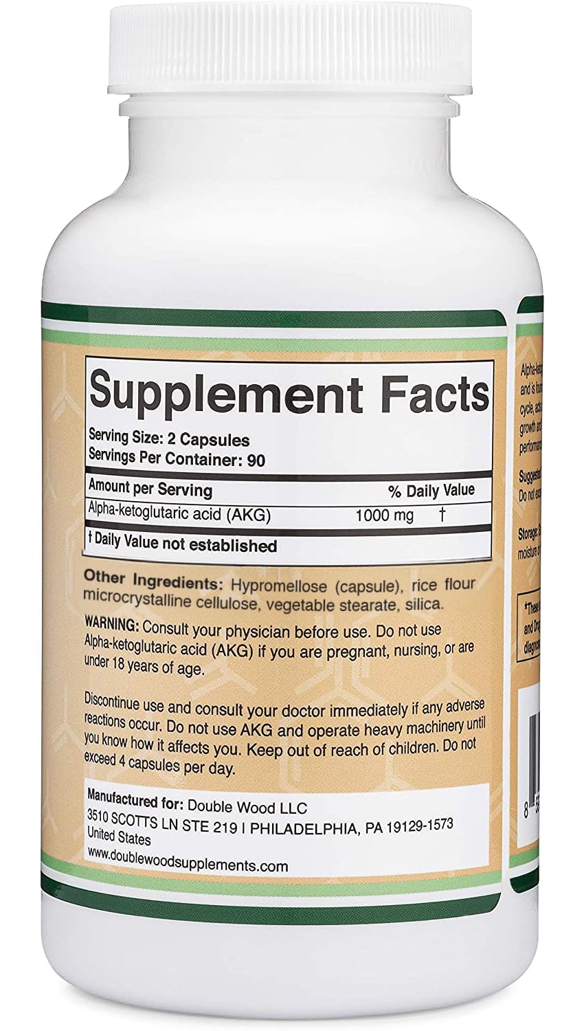 Gluten-free AKG supplement packaging