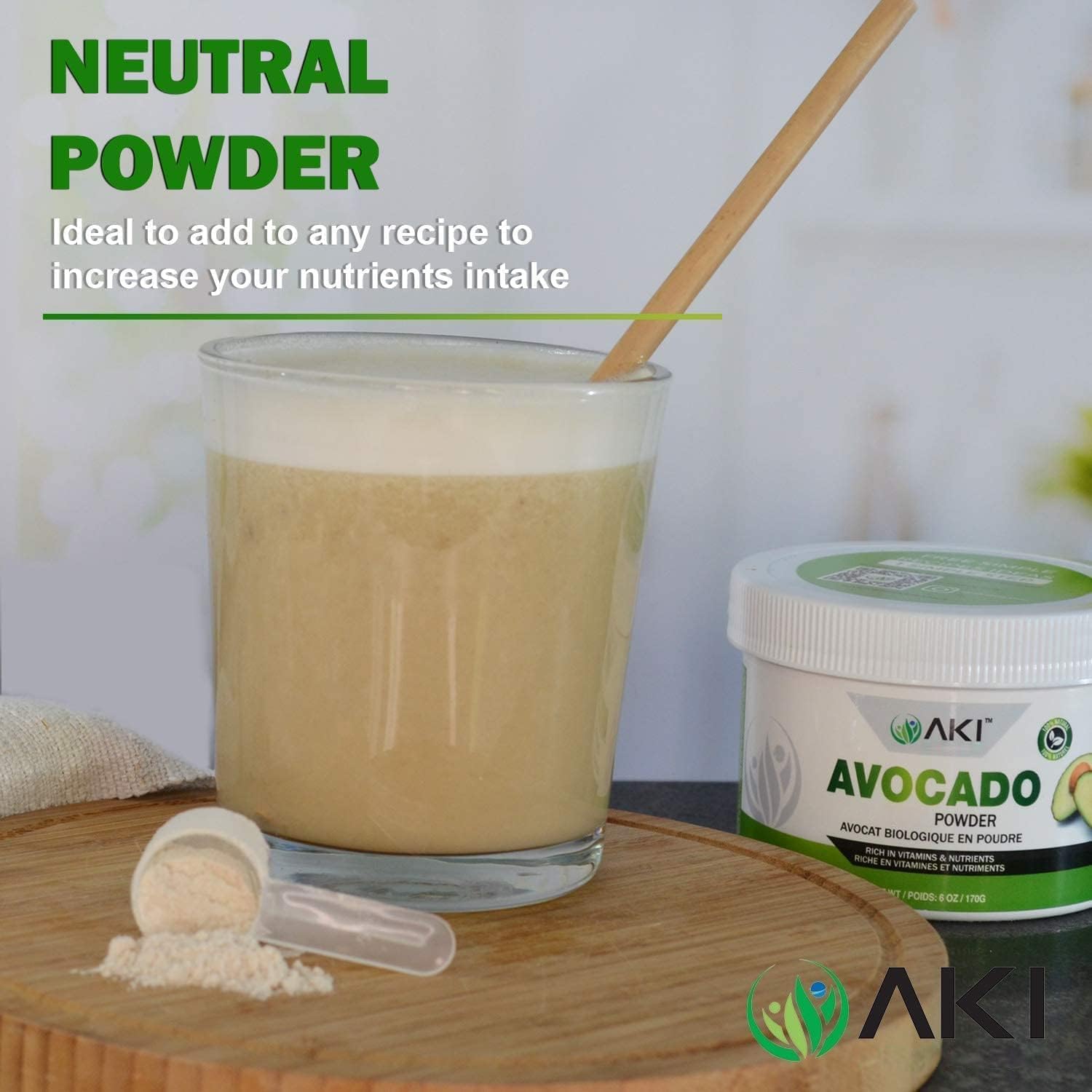 Smoothie prepared with AKI Avocado Powder
